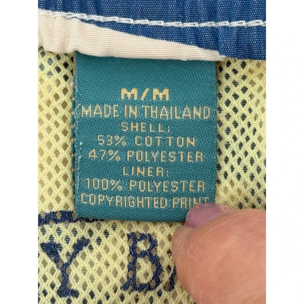 Tommy‎ Bahama Relax Mens Blue Cream Tropical Floral Swim Trunks Sz M